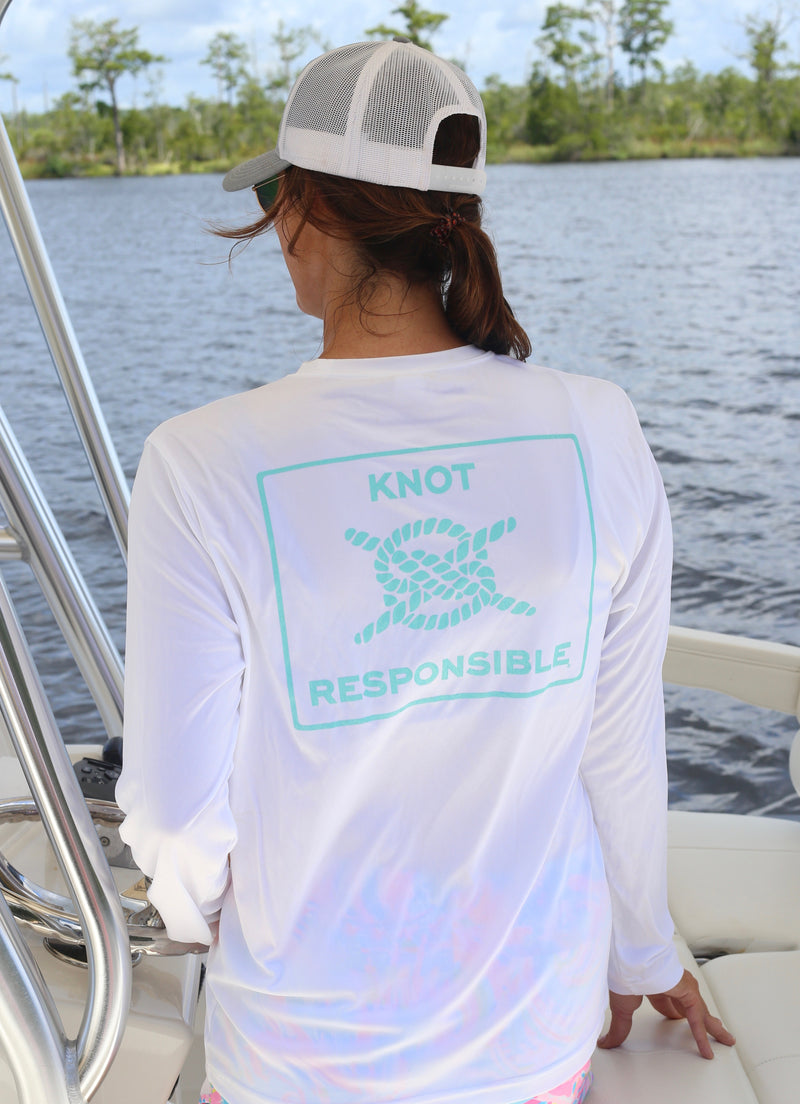 Knot Wholesale Performance Long Responsible Sleeve Aqua – Logo Classic Collection - (8 Pack) Island