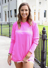 Chest Logo Performance Long Sleeve - Hot Pink (8 Pack)