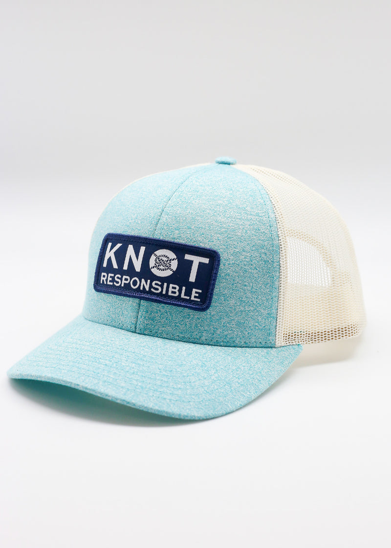 Low Pro Trucker Hat Stacked Logo- Heather Teal (Pack of 3)