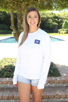 Stacked Logo Performance Long Sleeve - White (Pack of 8)